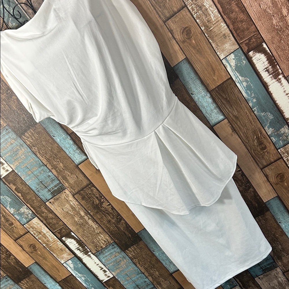 Chic Asymmetrical White Dress - Picture 14 of 15